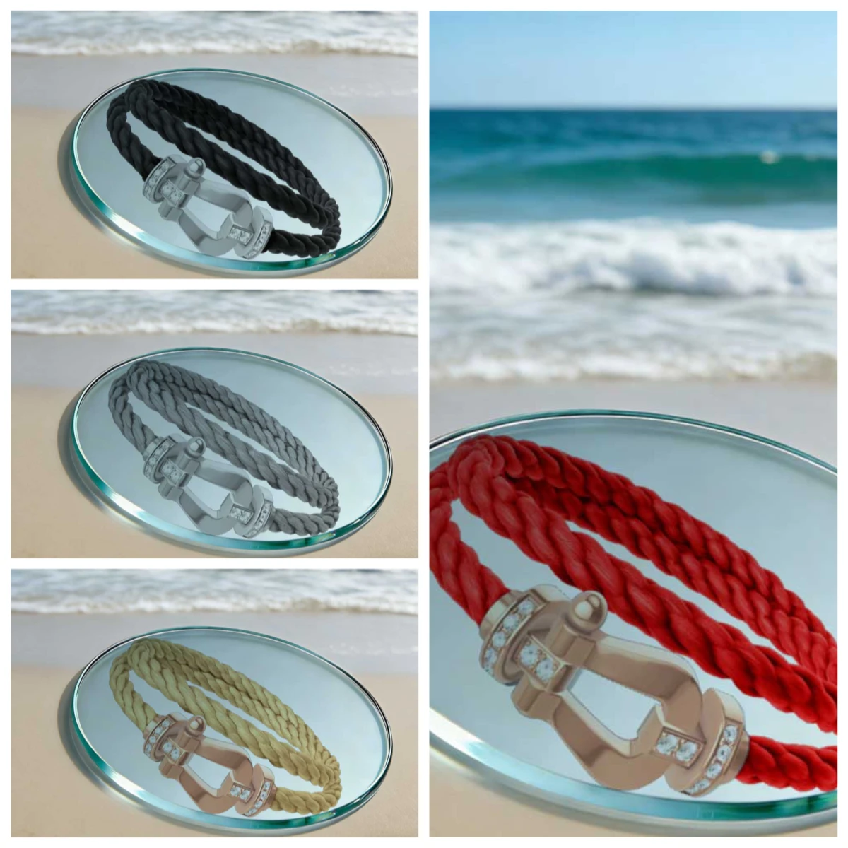 

Большое украшение из титановой стали с двойным нейлоновым шнуром и полузиркониевыми камнями для повседневного ношения женщинами, как изысканный подарок для вечеринок.