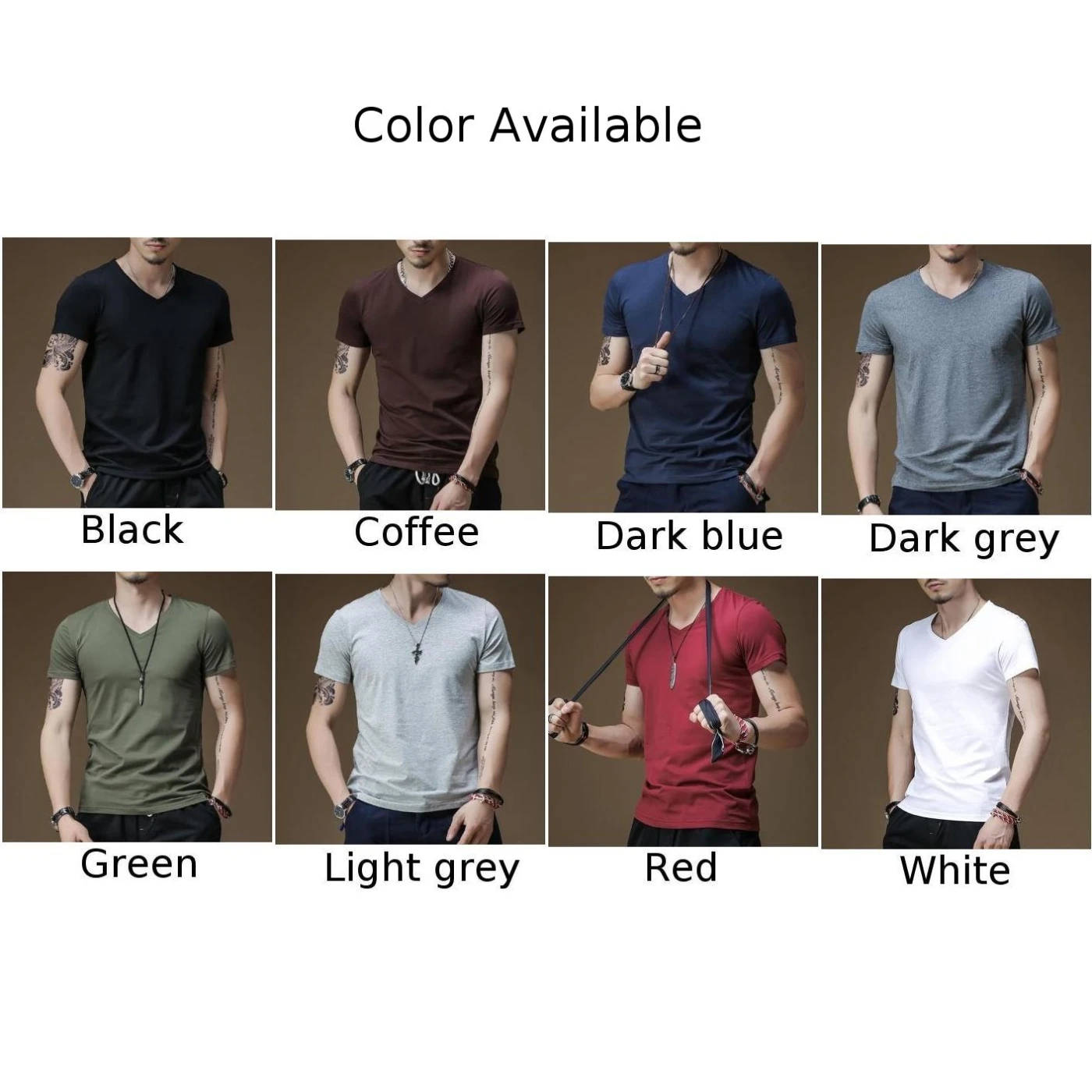 Short Sleeved Tops T-Shirt Red White Black Coffee Dark Blue Dark Grey Green Light Grey Polyester Fitness Tees Men