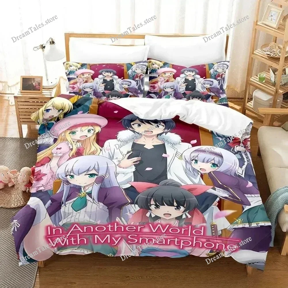 

In Another World with My Smartphone Cartoon Poster Sheets Quilt Covers Bedding Dormitory Sheets Bedding Set Soft Warm Bedding