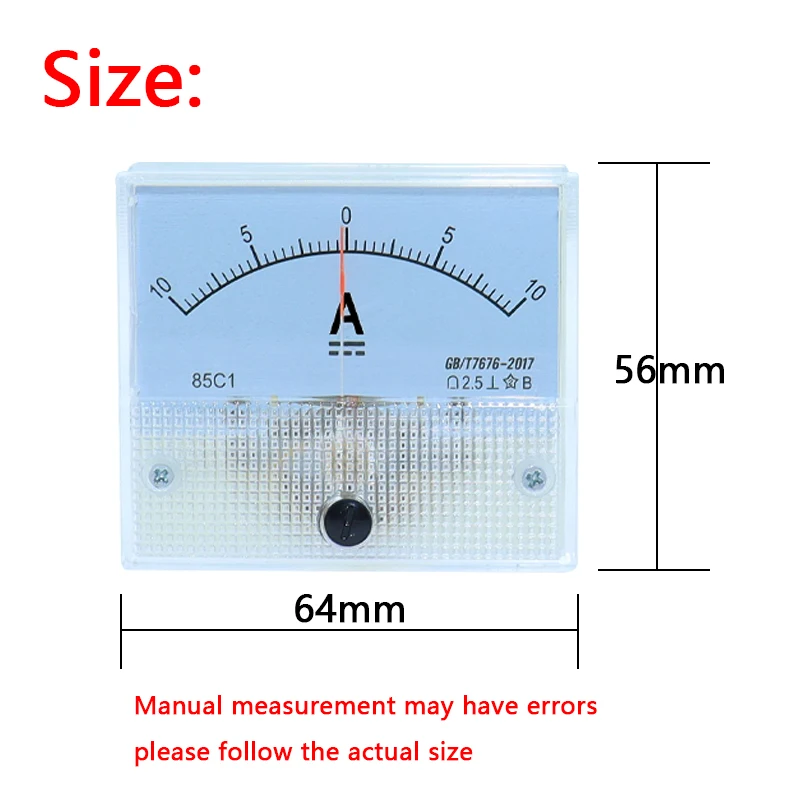 85C1-A DC /75mv Amperemeter Gauge Analog Panel AMP Current Meter10A -0 - 10A Ammeter 1A 3A 5A 10A 20A 30A 50A 100A 200A 500A