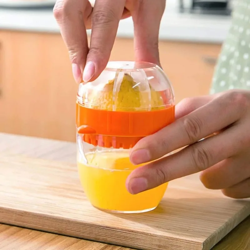 Exprimidor de limón con tapa, exprimidor de limón Manual de plástico, prensa de taza de naranja, exprimidor de cítricos con boquilla, herramienta para fruta