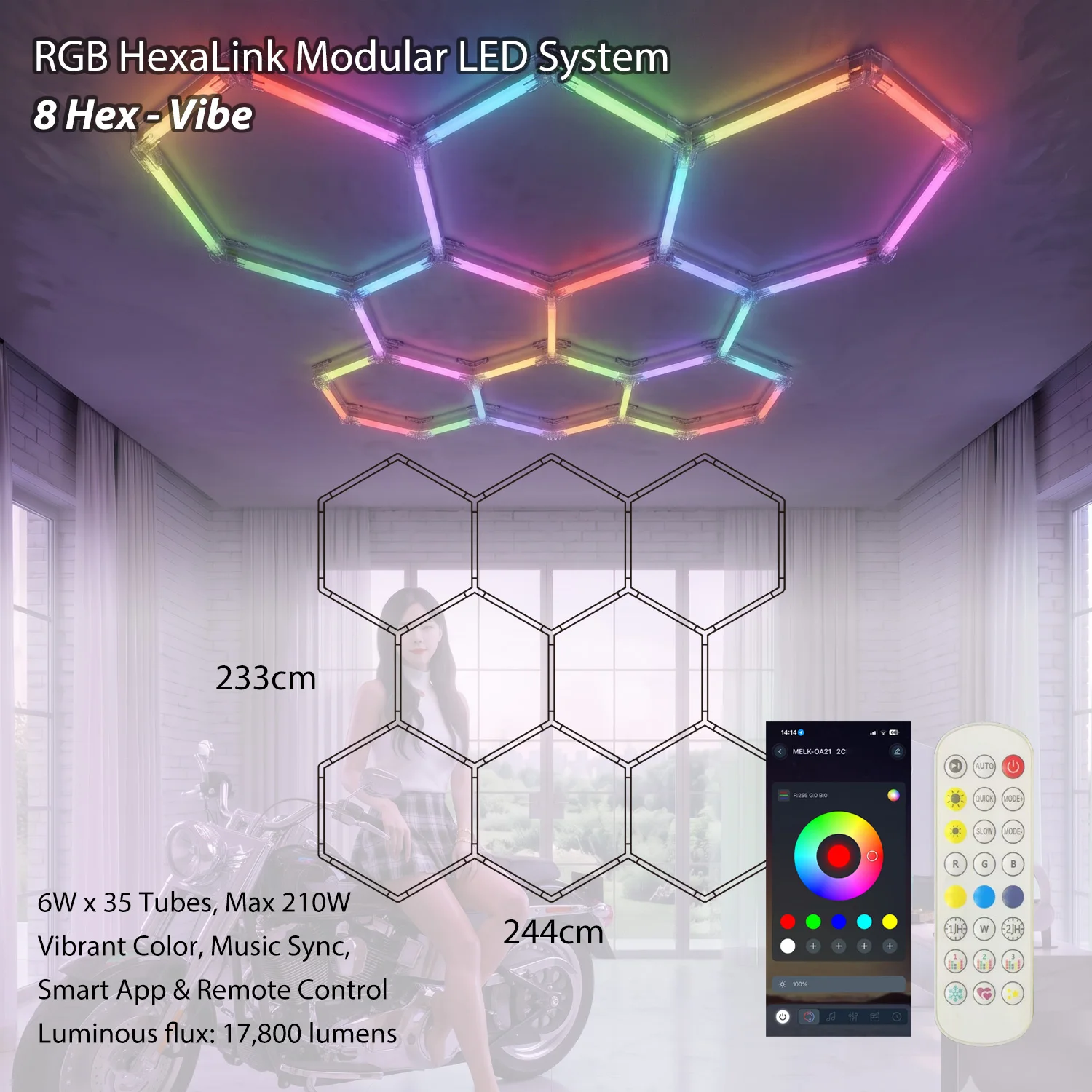 RGB Hexagon Lampjes Muziek Sync LED RGB Veranderbare Kleur Snelheid Instelbaar DIY Kleurmatige Verlichting Over Thread Smart Home