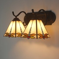 Hotel deco dragonfly wall lamp Tiffany lighting Bathroom Mirror Light with glass Lampshade Cabinet Lighting Led wall sconces