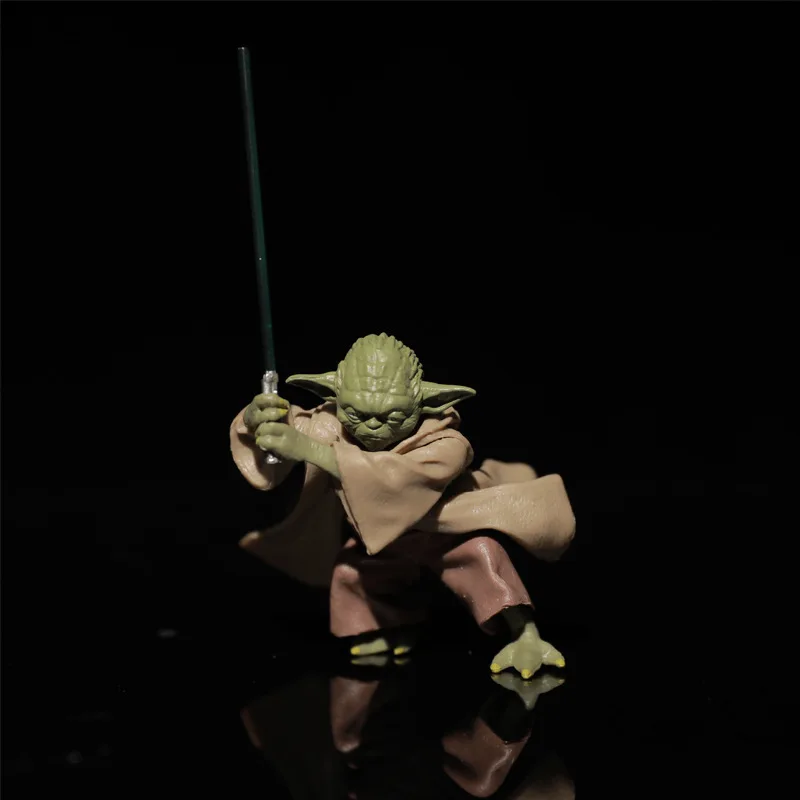 Star Wars Caballero Jedi maestro Yoda figura de acción modelo muñeca adorno de escritorio regalo de cumpleaños para niños