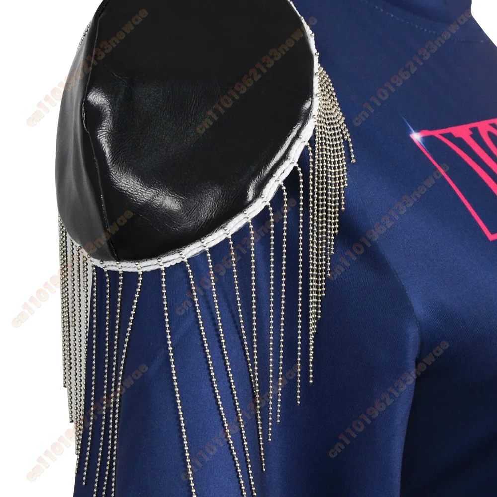 K-Pop 용 Mira 코스프레 의상 세트: 악마 헌터 티셔츠 티셔츠 장갑 스커트 펜던트 복장 유니폼 할로윈 카니발 파티