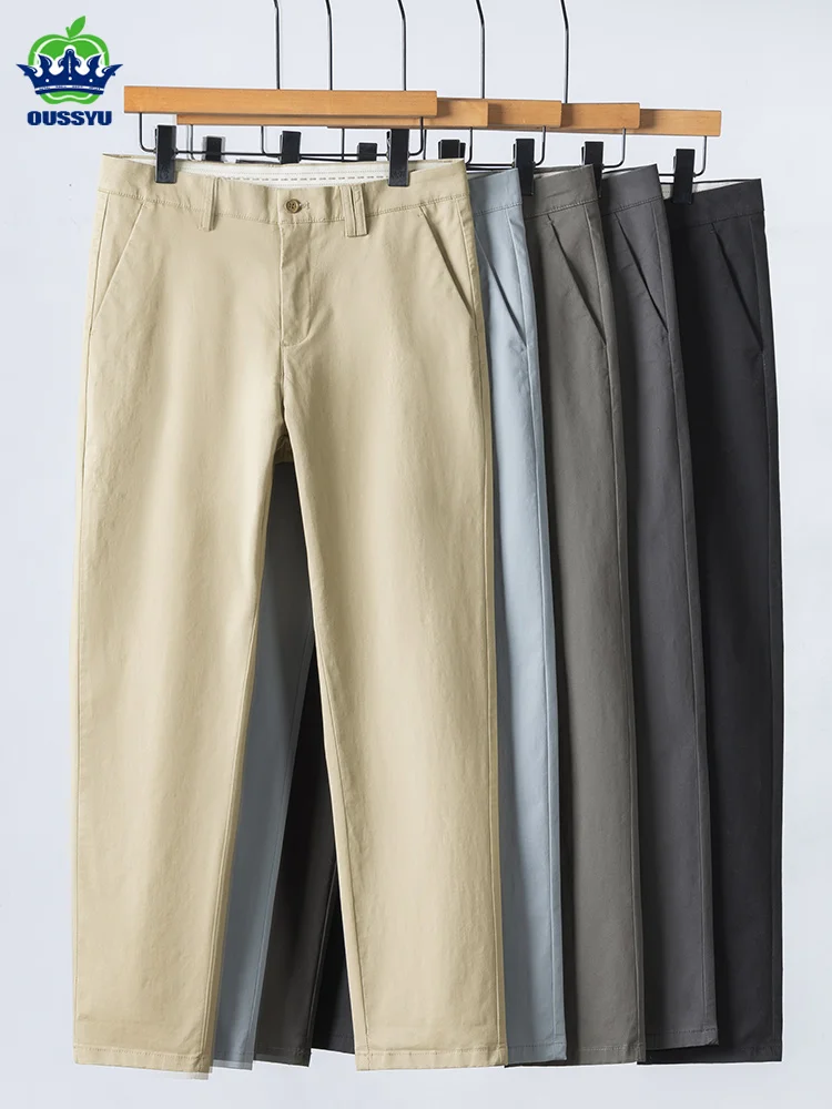 

2025 New Summer Thin Ankle Length Pants Men Khaki Solid Color Jogger Outdoor Business Work Korean Taper Casual Trousers Male
