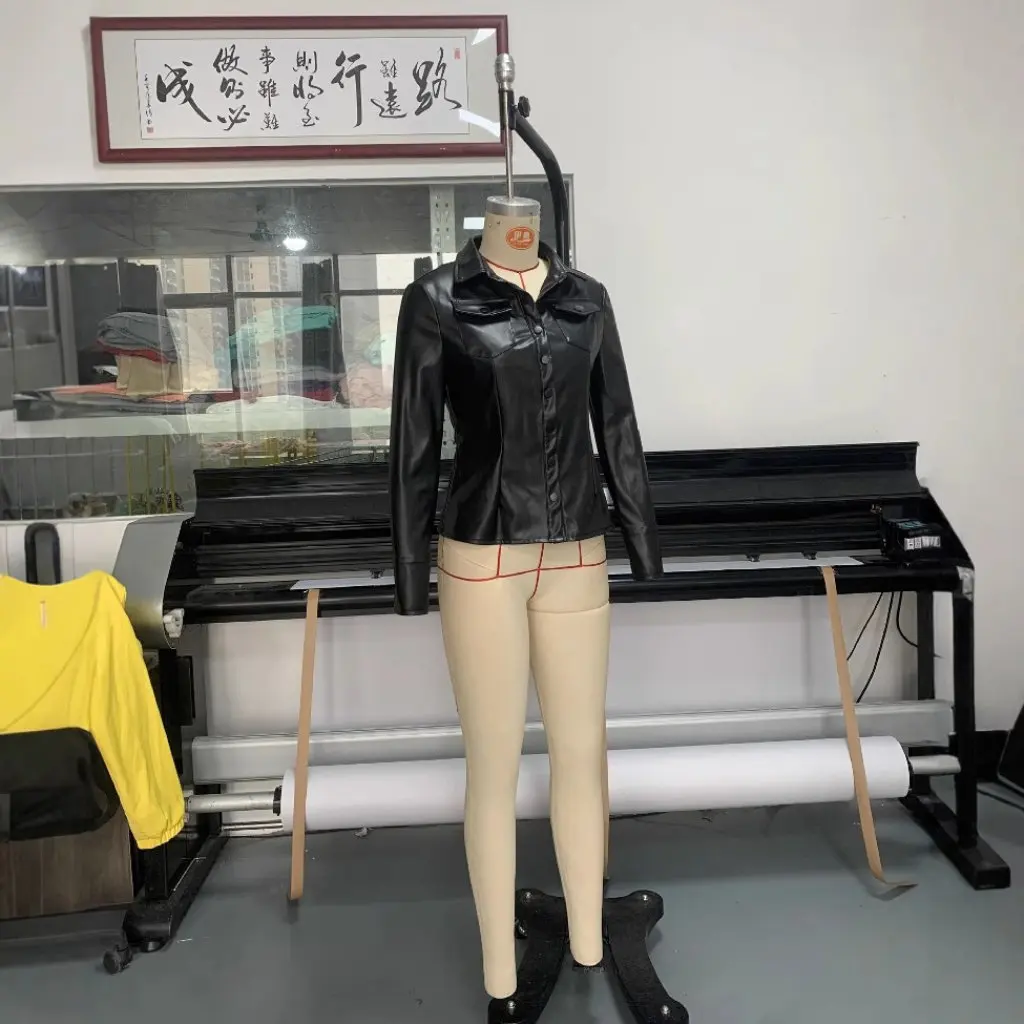 

Women's Slim Fit Leather Jacket Spring Fashion Casual Button up European American Style Trade Shirt