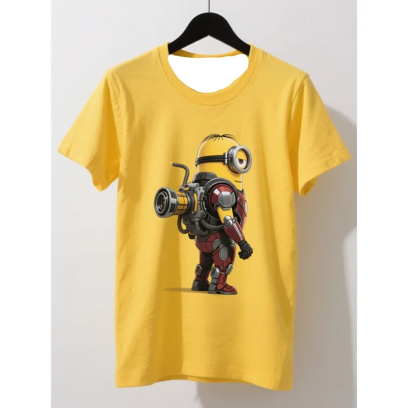 

MOTO-высококачественная быстросохнущая футболка с 3D-печатью, стиль Mecha Minion для взрослых