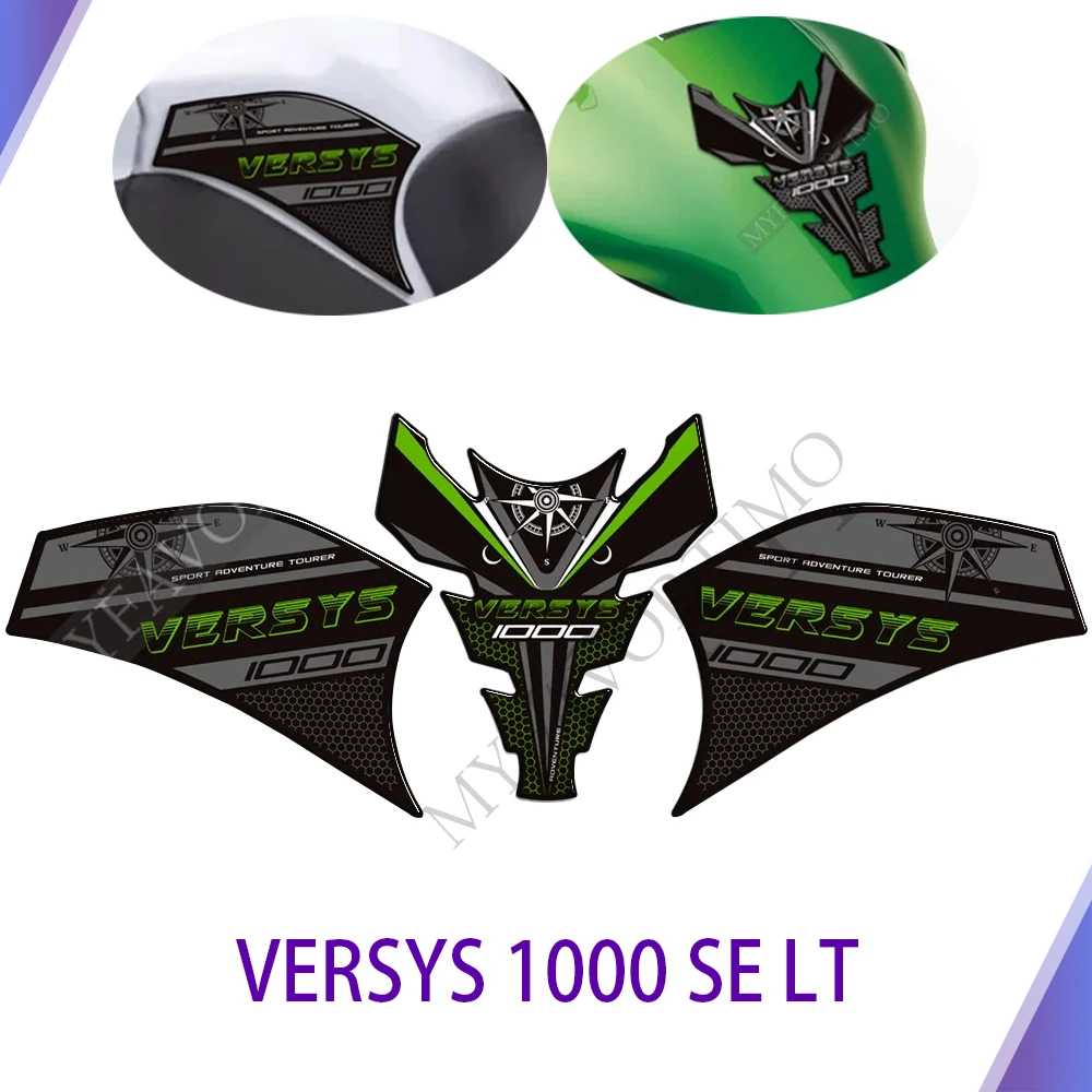 

For Kawasaki VERSYS 1000 SE LT Motorcycle Trunk Luggage Cases Side Gas Fuel Oil Kit Knee Stickers Decals Protector Tank Pad