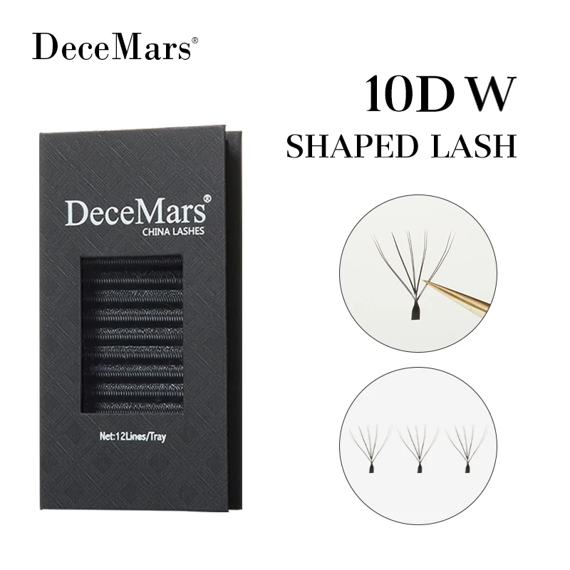 DeceMars 10D – W-förmige Wimpernverlängerung für Make-up