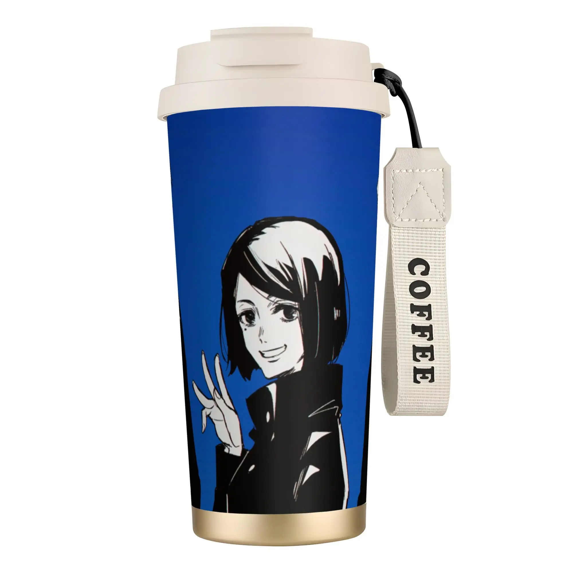 Anime Jujutsu Kaisen Stainless Steel Coffee Cup Fushiguro Megumi Thermal Cup Double Wall Mug Hot Cold Drink