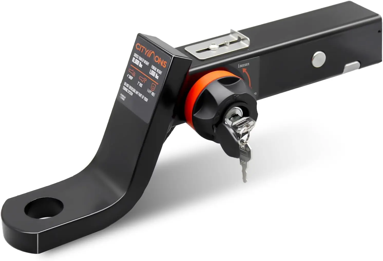 

Endo-Hitch Trailer Ball Mount, Reduce Sway Anti-Rattle, 4" Drop Hitch Without Ball Fit 1-1/4 inch Hole for 2" Receiver, Tow Hitc