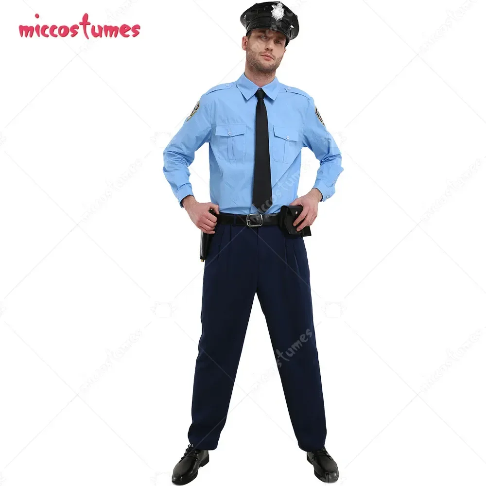 HAIKYUU Adult Police Officer Costume Dark Blue Uniform for Men with Hat