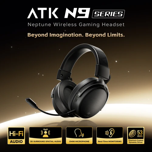 Imagen 1 del producto Auriculares para eSports ATK Neptune N9 Ultra, Auriculares Inalámbricos Bluetooth de Modo Cuádruple para PC con Micrófono