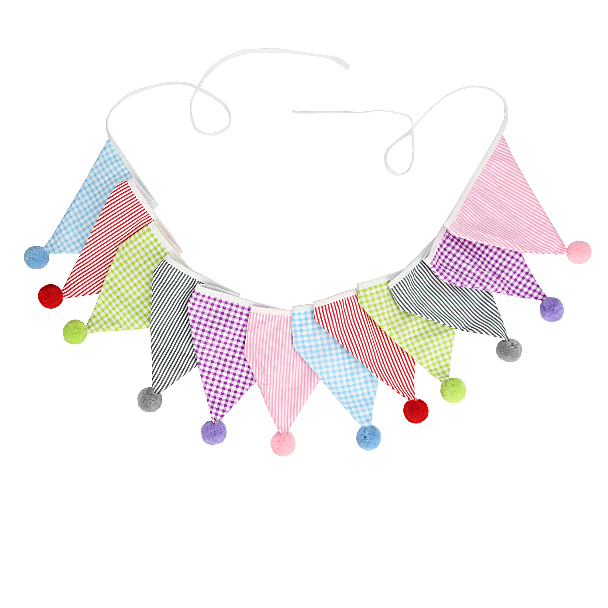 3,2 m Vintage-Blumenstoff-Wimpelkette, 12 Wimpel-Flaggen mit Kugeln, Hochzeit, Party, Dekoration, Banner, Zuhause, Babyparty, Karneval, Girlande – Detail 23
