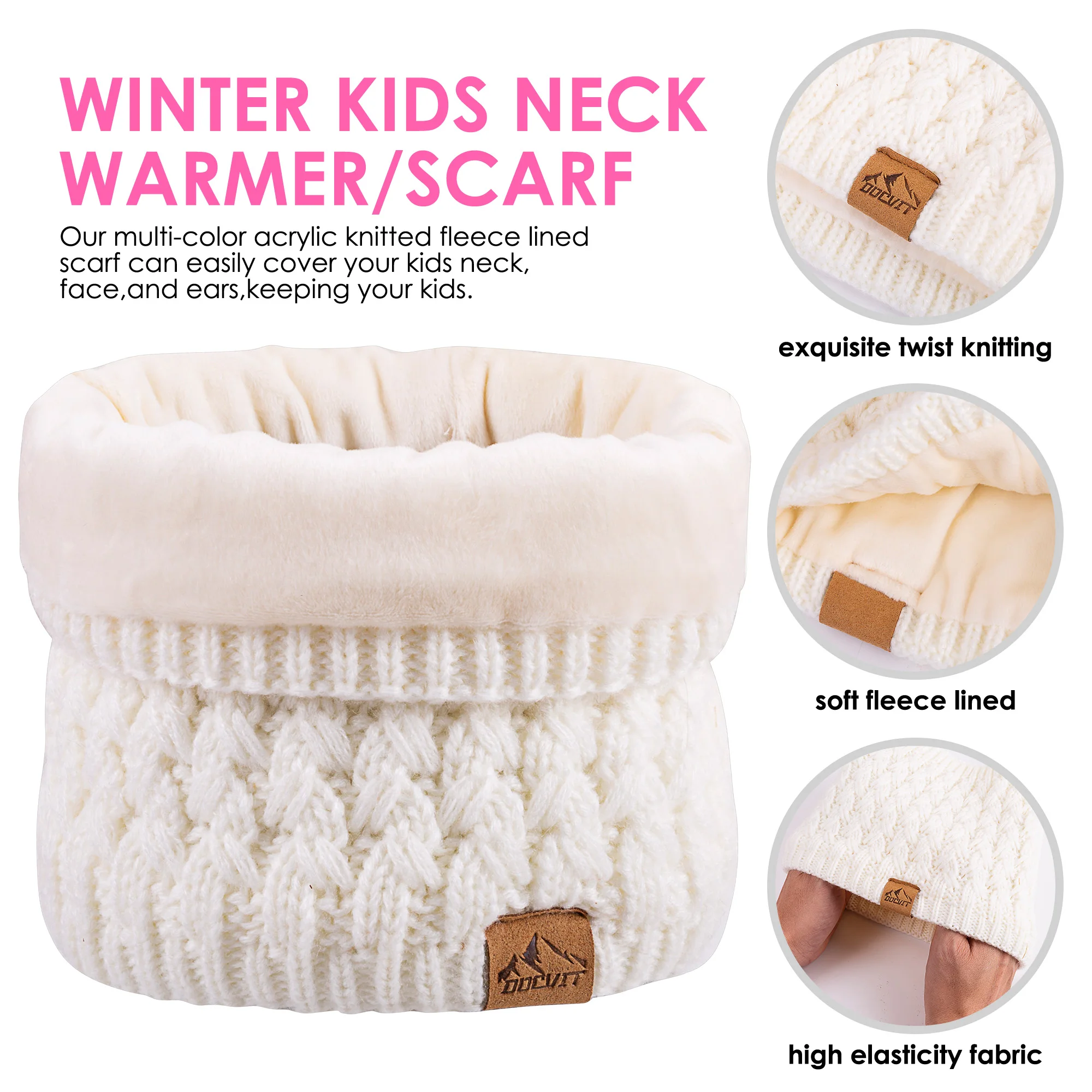 أطفال Pompom قبعة شتوية قبعة سكارت قفازات مجموعة، بنين بنات محبوك صوف مبطن قبعة صوفية للأطفال طفل 3-9 سنوات