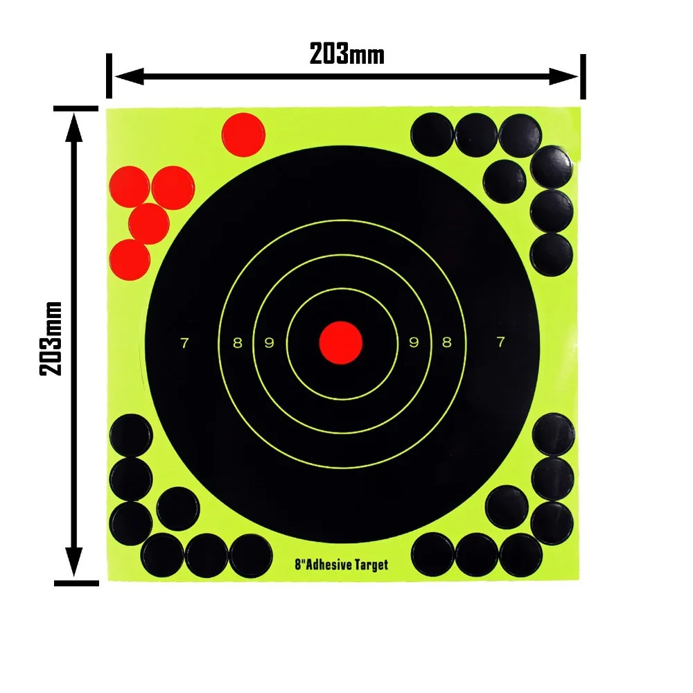 

8 Inch Shooting Target Paper Adhesive Reactivity Targets Stickers Shoot Practice Training Gun Rifle Binders Hunting Accessories