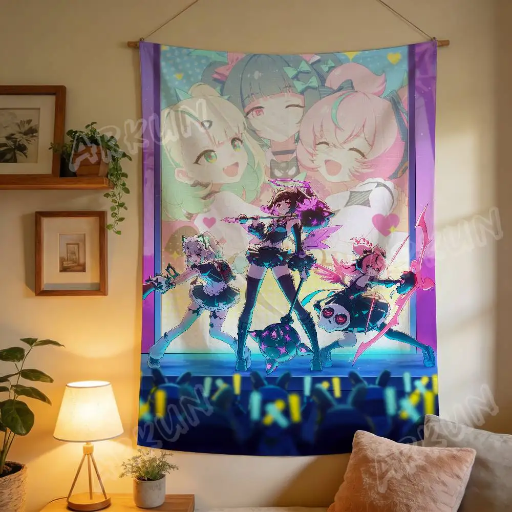 Hot Girl NANGONG YU Fashion Cool Video ZZZ Gaming Tapestry Print Girly Bedroom Anime Style Dorm Theme Room Decor