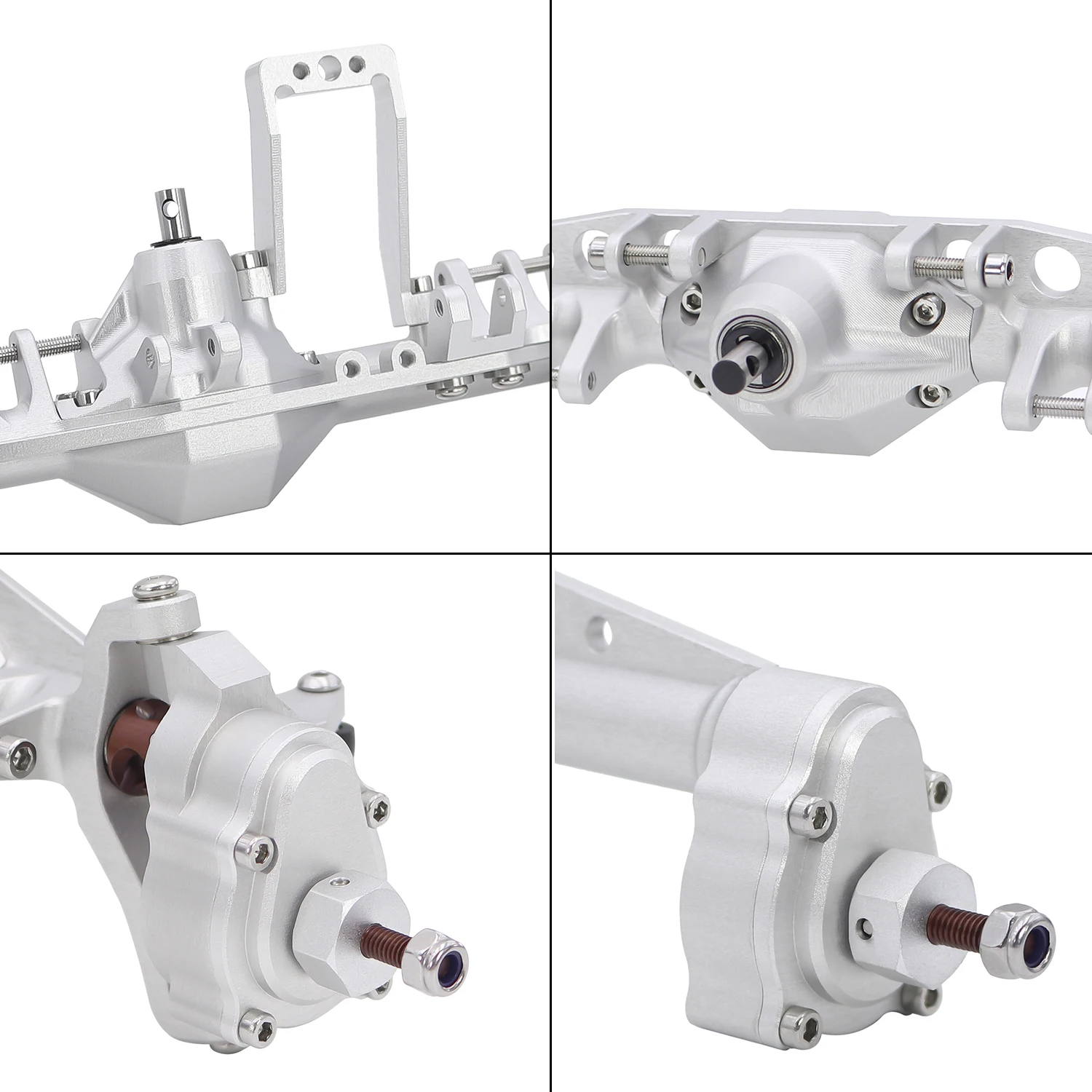 Aluminiowa przednia tylna oś portalowa 7075, jednoczęściowa konstrukcja z mocowaniem serwomechanizmu BTA do obudowy Axial Capra SCX10 III LCG