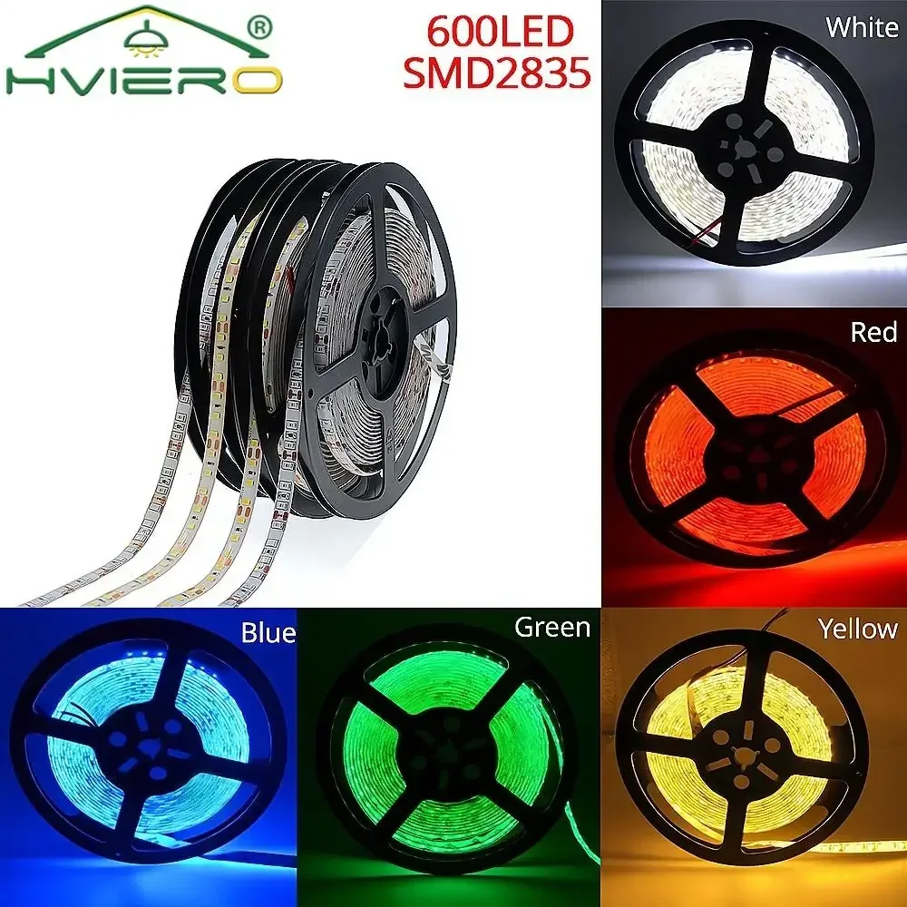 

600Led Strip Lights Tape Decoration 2835 5M Home Multipurpose Lamp Camping Atmosphere TV Background Desk Ceiling Wall Multicolor