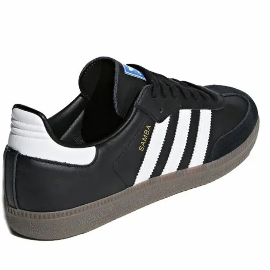 حذاء رياضي عصري من adidas Originals SAMBA OG غير قابل للانزلاق ومتعدد الاستخدامات ومنخفض الارتفاع للجنسين باللونين الأبيض والأسود