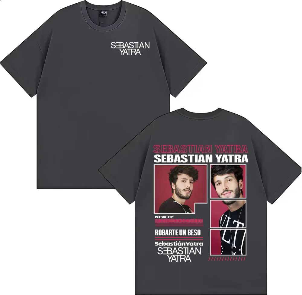Singer Sebastian Yatra Album 2025 Tour Merch Tee Shirt Men Women Fashion Hip Hop Pop Music T-shirt Summer Tops Oversized T Shirt