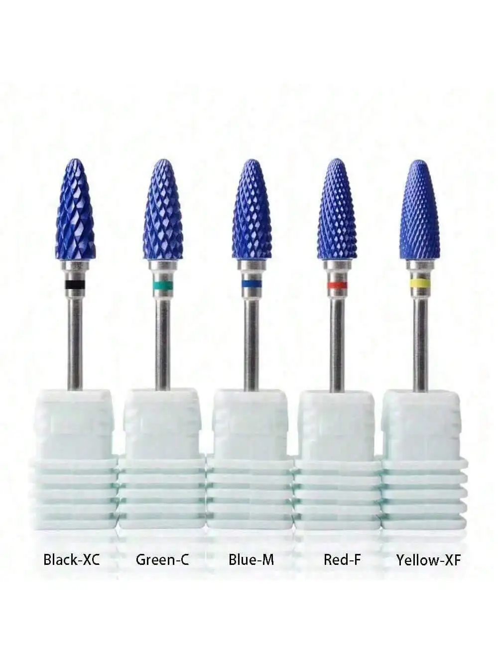 1 or 5pcs/set Blue Tungsten Carbide Burrs for Nail Art, Nano Coating, Nail Art Drill Bit, Metal Bits, Manicure Tools Accessories
