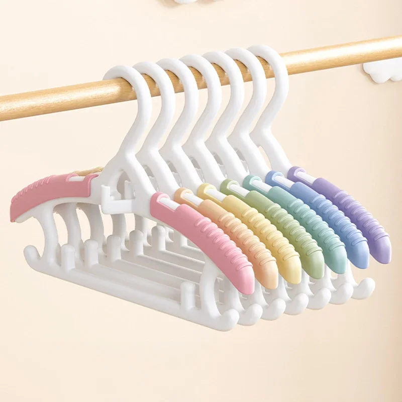 7 PCS Non-slip Baby Clothes Hanger Adjustable Storage Hangers Cute Kids Clothes Organizer Closet Children Baby Coats Rack