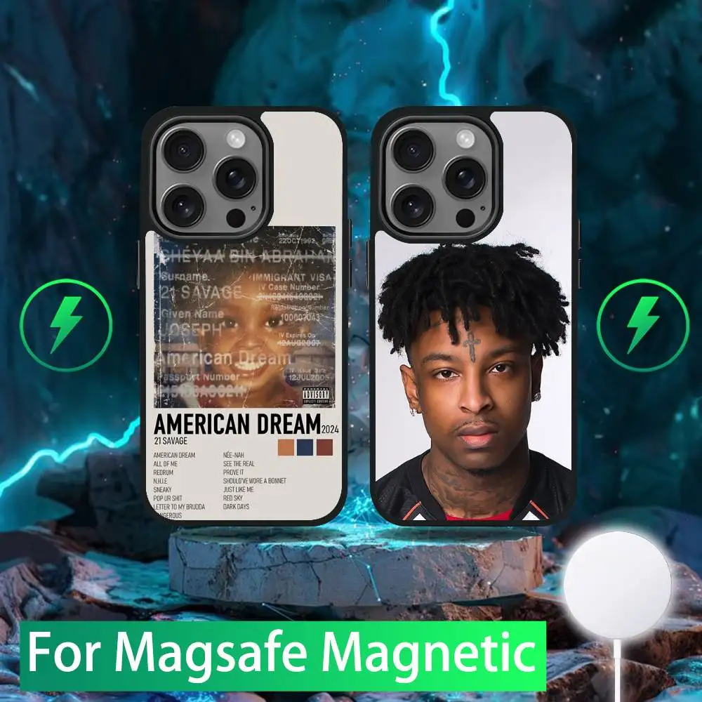 

21 S-Savage American Dream Phone Case For iPhone 16,15,14,13,12,11,Pro,Max,Plus,Mini,SE New Magsafe Magnetic Wireless Charging