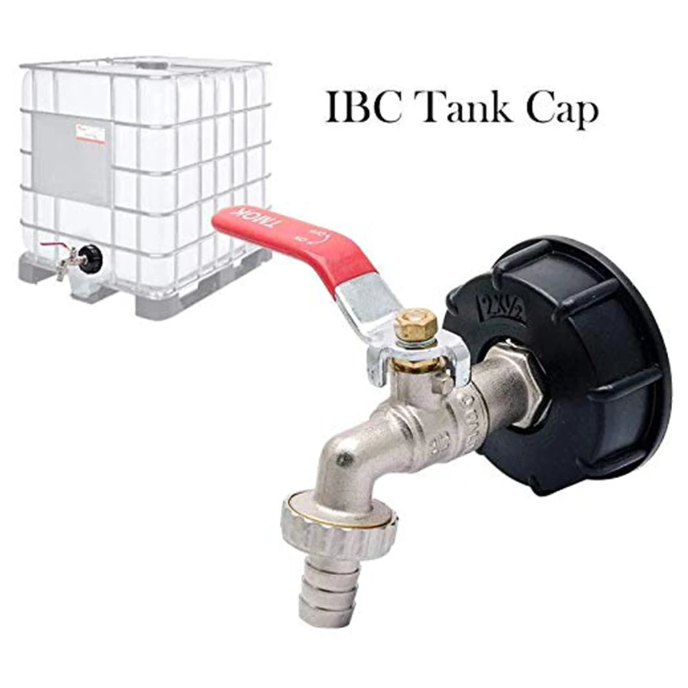 S60x6 Coarse Thread IBC Tank Tap Connecter X 1/2 Water Coupling Adapter 1000L Garden Home Replacement Valve Fitting