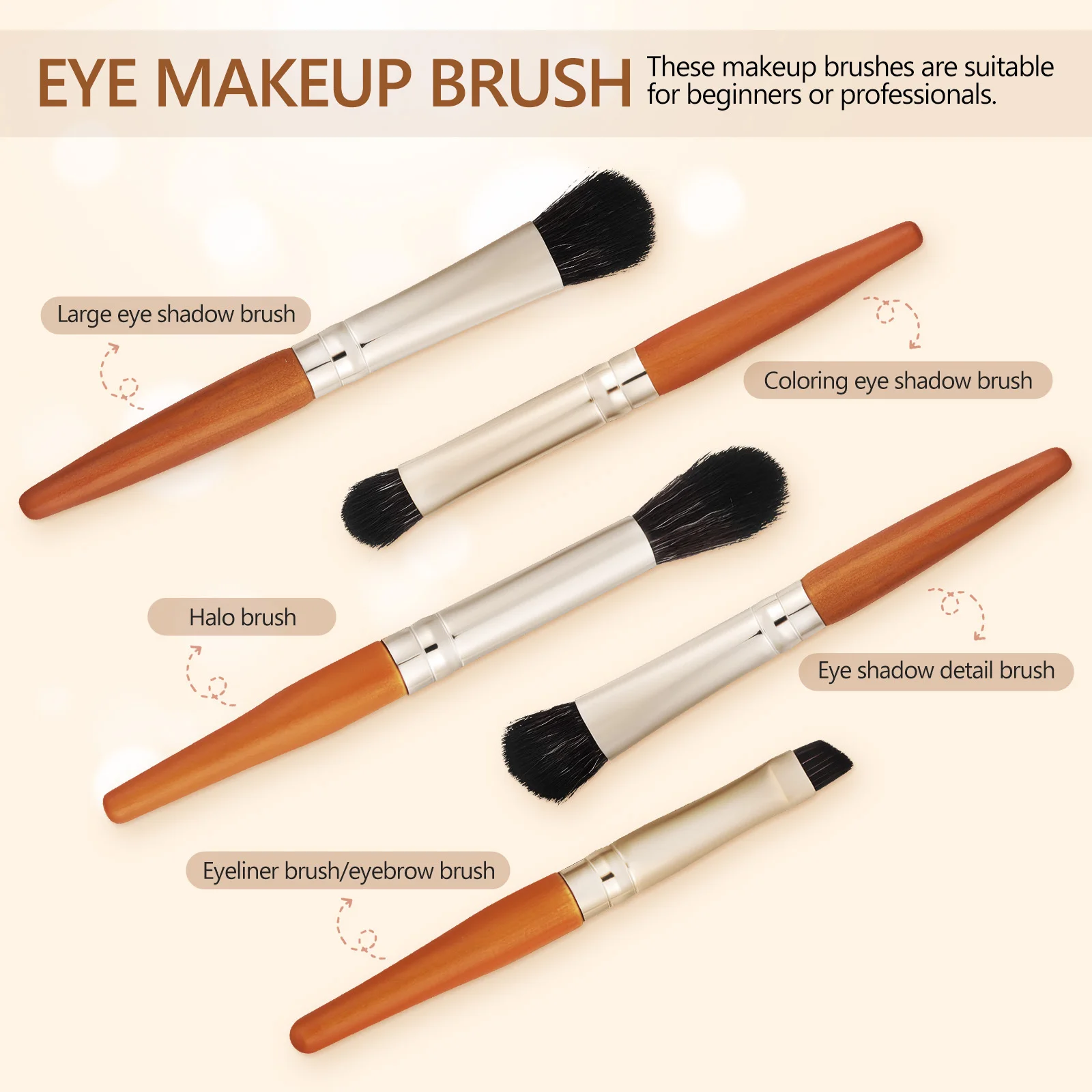 Ensemble de pinceaux de maquillage professionnels, 9 pièces, pour voyage, outils pour le visage, comprend fond de teint, Blush, fard à paupières, poudre de Contour des sourcils