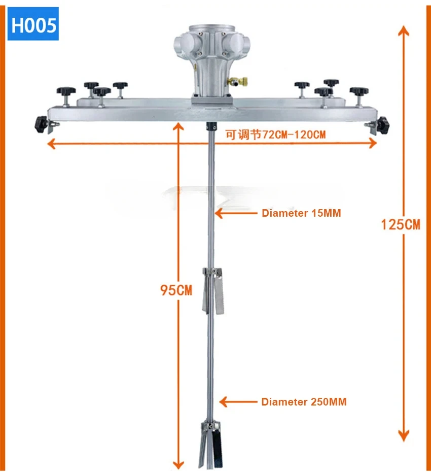 Agitatore pneumatico da 1 tonnellata di vendita caldo Agitatore per serbatoio IBC Miscelatore per serbatoio 1000L Agitatore per tamburo a botte commerciale con gancio di supporto