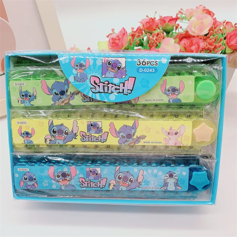 36pcs/lot Disney Stitch Bookmark Creative Foldable Ruler Book Mark For Books Office School Office Supplies Stationery Gift