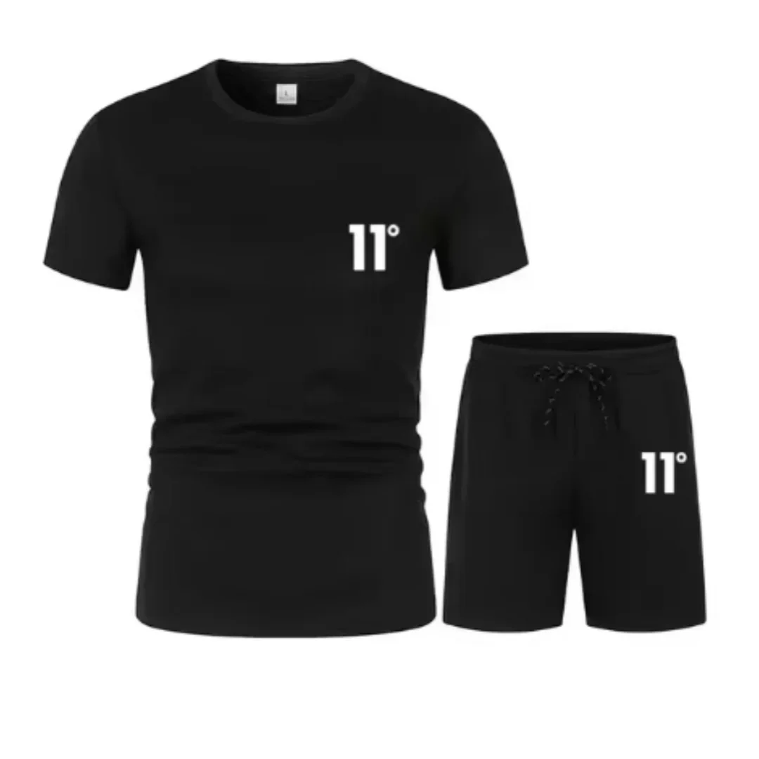 Ensemble T-shirt à manches courtes pour hommes; vêtements de sport de course d'été; ensemble deux pièces de fitness pour course du matin ; mode d'été
