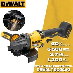 DEWALT DCG440 60V MAX 7 in. Angle Grinder 6,500 RPM Brushless Grinder with Kickback Brake Cordless Grinding Power Tools DCG440B