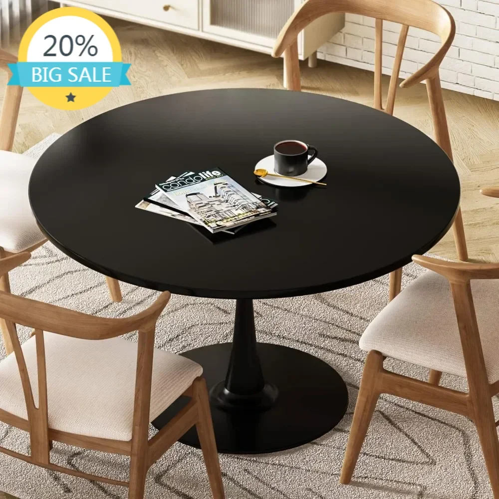 

BestsellerBestsellerBlack Round Dining Table, 42.1" Tulip Table Kitchen Dining Table 4-6 People with MDF Table Top & Pedestal Ba