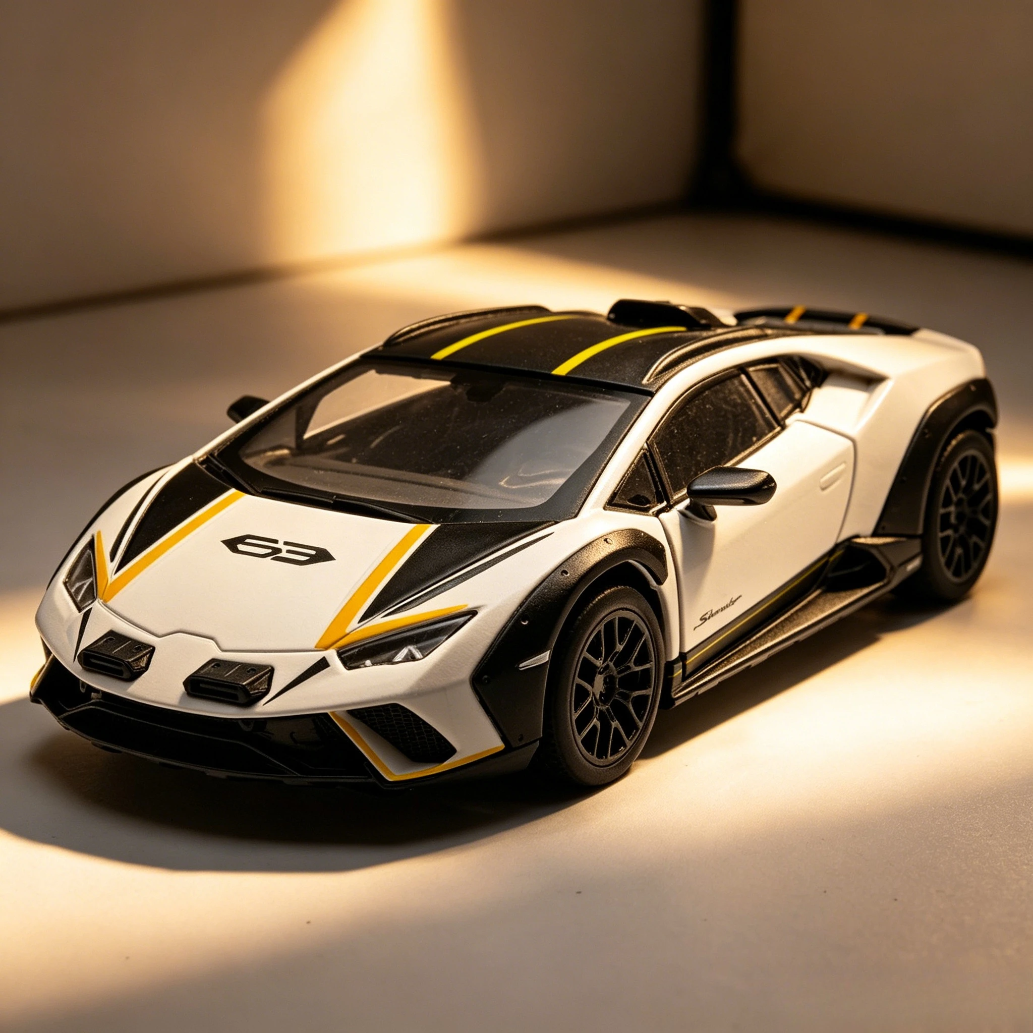 

Scale 1:24 HURACAN STERRATO Car Model Toy Front Wheel Steering Doors Opened Supercar Models Children's Hobby Gifts