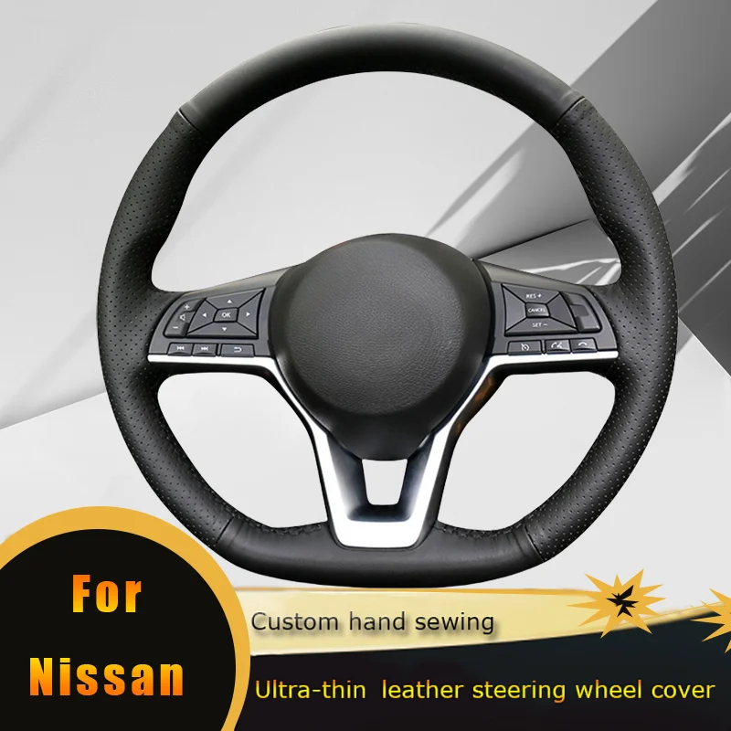 DIY Car Steering Wheel Cover Non Slip Leather For Nissan X-TRAIL Qashqai Bluebird Sylphy Kicks Teana Bluebird Car Accessories