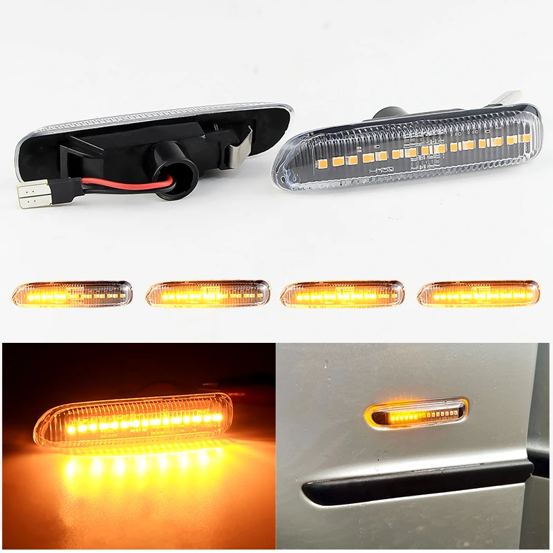 

2× for BMW 3 Series E46 Wagon/Estate 10/Convertible 12/Coupe 06/Sedan/Saloon 12 - Car LED Flowing Side Marker Lights Turn Signal