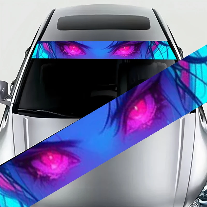 

Яркая наклейка на лобовое стекло автомобиля в стиле киберпанк в стиле аниме для макияжа глаз. Эта уникальная автомобильная наклейка добавляет прикосновение.