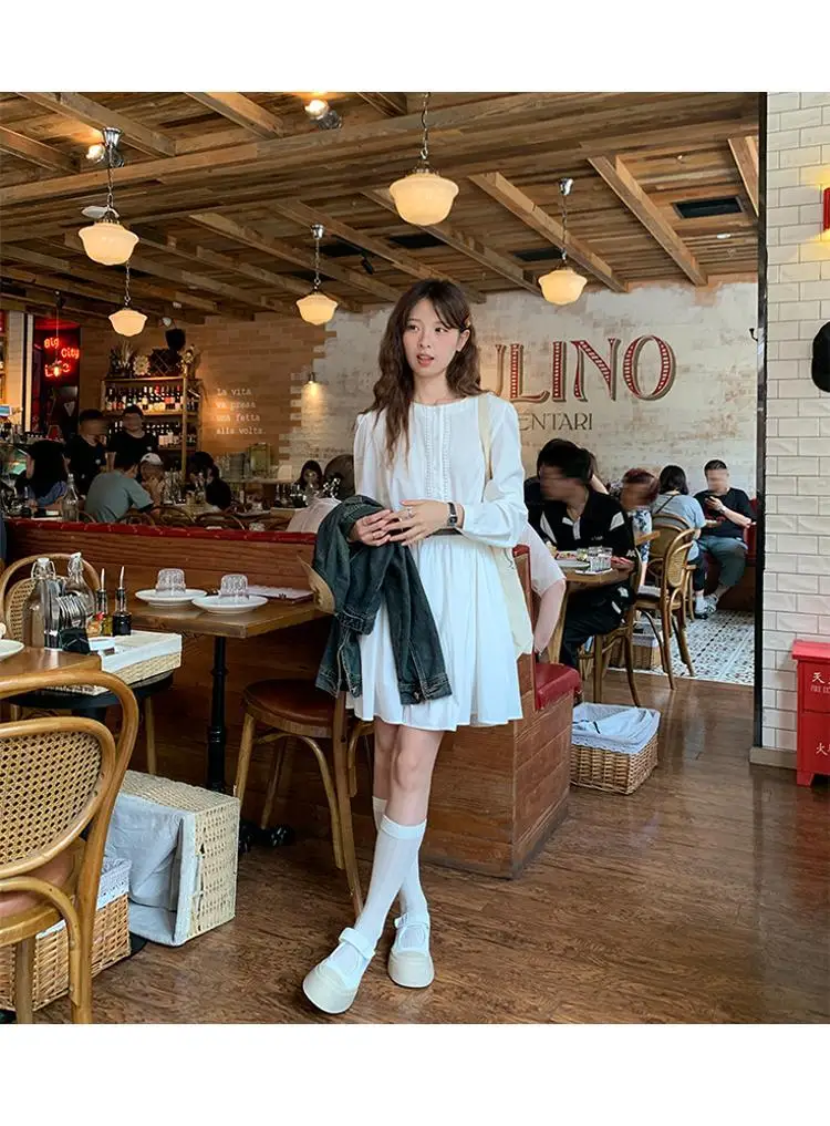 Korean Vacation Style Atmosphere Interior Shirt Forest Japanese Versatile Design Dress