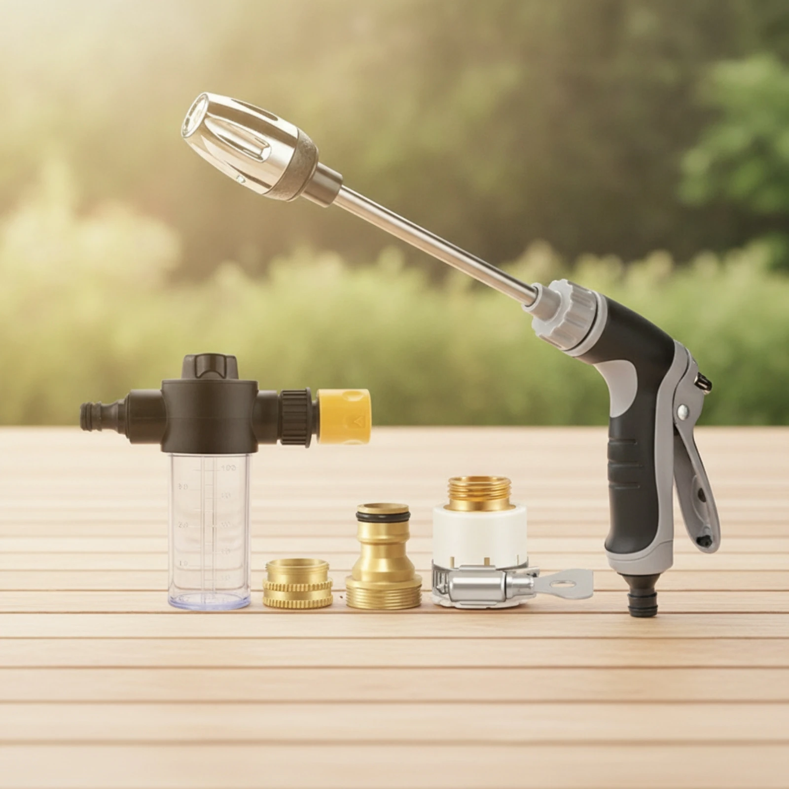 Car Wash Water Quick-Connect High-Pressure Spray with Foam Bottle Hose Sprayer with Foam Bottle Non-Slip Manual