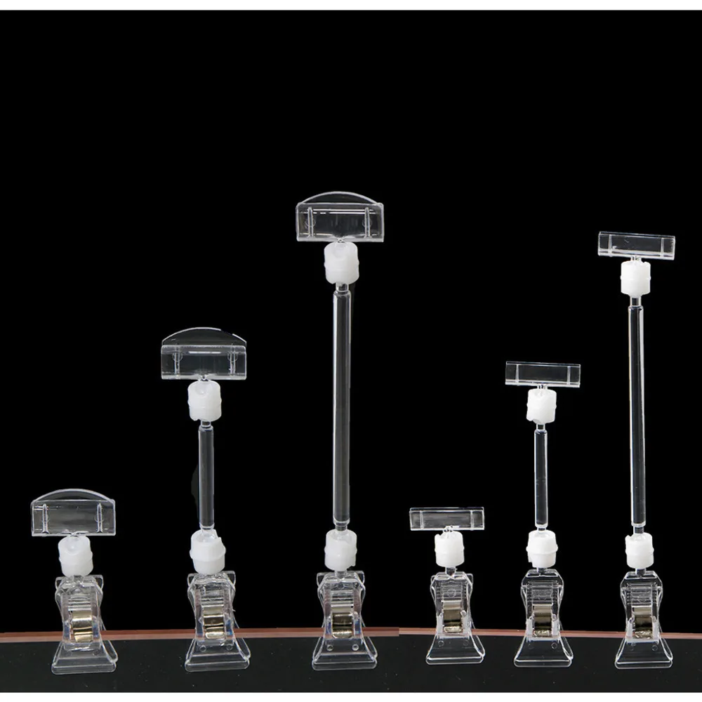 Pop Merchandise Price Clip Plastic Sign Signage Paper Card Display Labels Promotion Clear Small Holders In Retail Shop