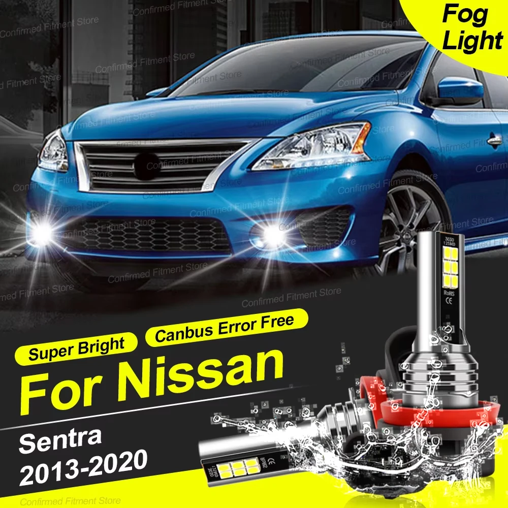 

H11 200W Super Bright LED Light Bulbs Canbus No Error LED Car Front Fog Lamp Upgrade Chip For Nissan Sentra 2013-2020 Plug Play