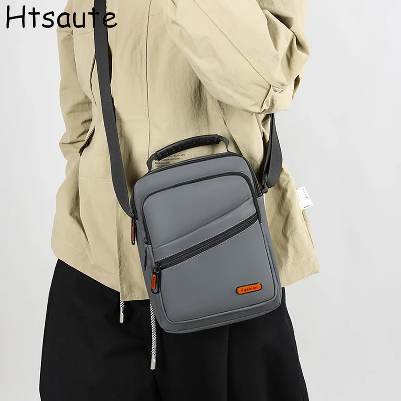 

New Trendy Men's Crossbody Bag Single Shoulder Cross Body Bags Men Fashion Brand Design Shoulder Bag Gray Small Square Bag Mens