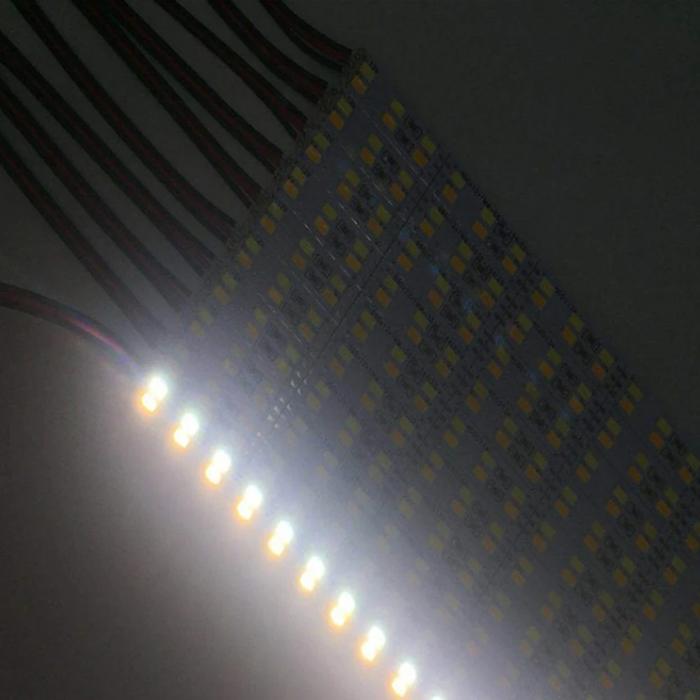 10PCS 8CM 25CM 50CM 12V 24V LED Hard Rigid Strip Bar Light Double Row LED Strip 144leds/m SMD 5730 Superbright Warm Cool White