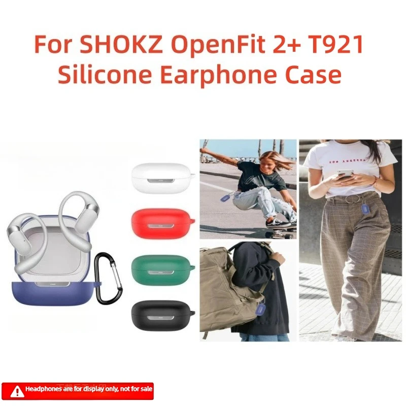 

Lightweight Full-Body Silicone Skin with Keychain & Lanyard， Durable Protector For SHOKZ OpenFit 2+ T921