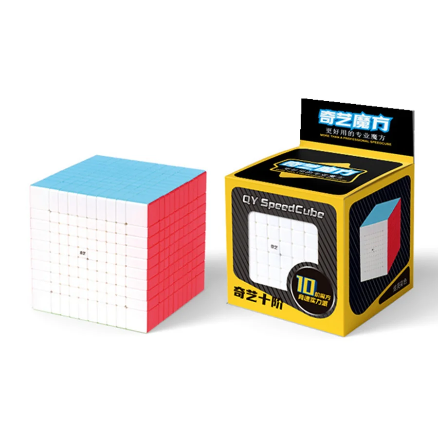 Qiyi-Cube magique professionnel sans autocollant pour enfants, cube de vitesse, jouet de puzzle, 10 couches, 10x10, 10x10