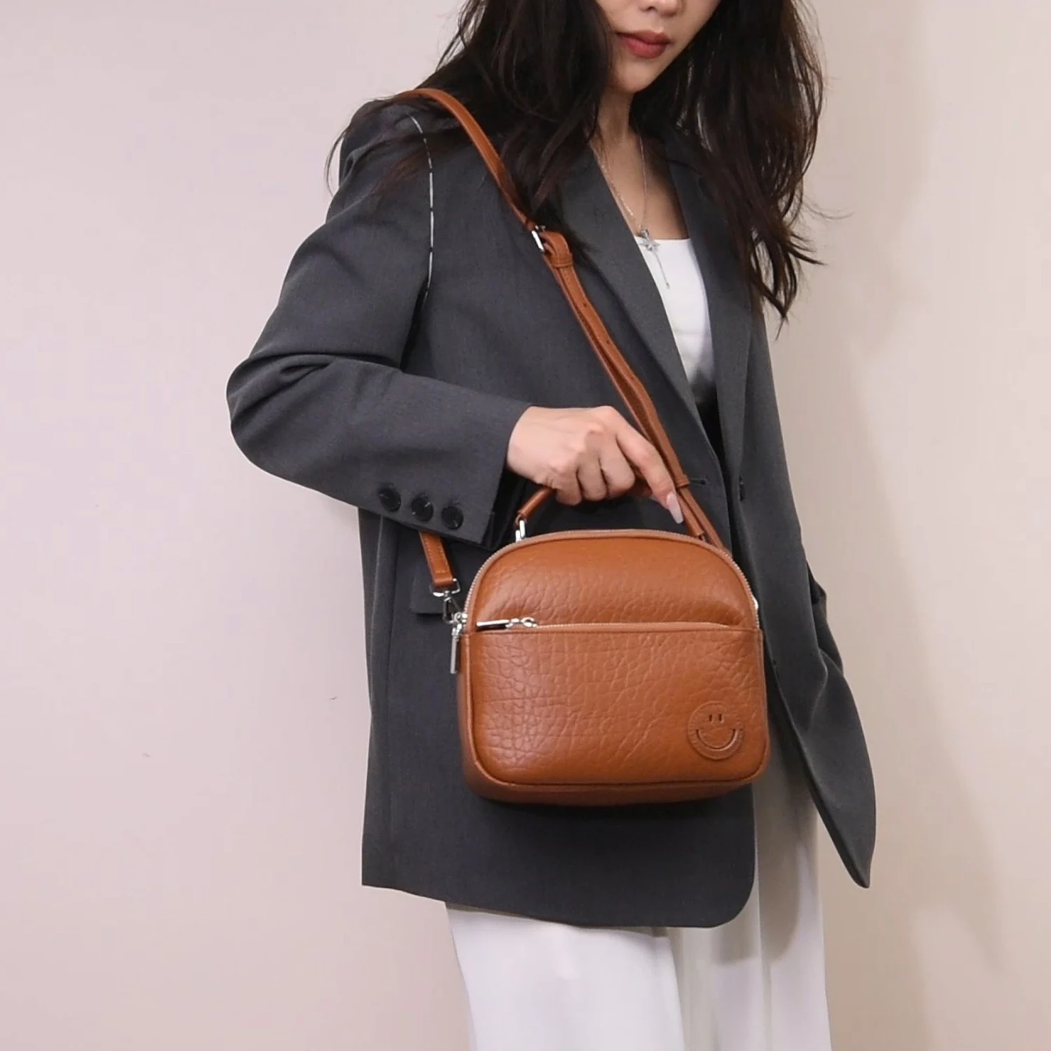 

Women's Bag Genuine Leather portable Crossbody Bag Small Stylish Handbag Women's Shoulder Bag with Removable Shoulder Strap