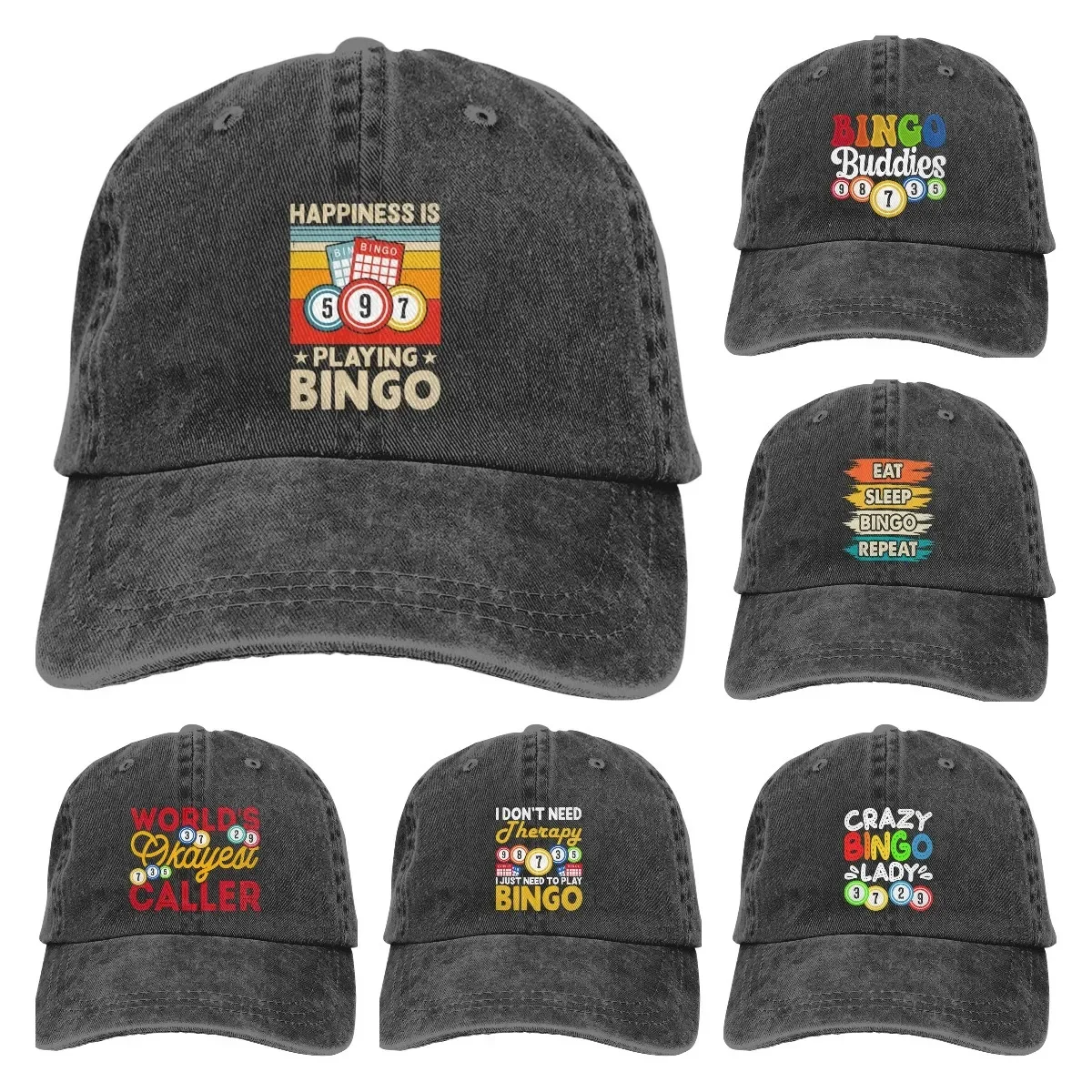 Crazy Bingo People Baseball Cap Golf Dad Hat Adjustable Original Classic Low Profile Cotton Hat Men Women